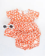 Load image into Gallery viewer, GENEVIEVE TWO-PIECE MATCHING SET - ORANGE FLORAL
