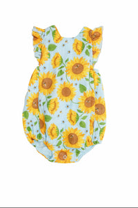 ANGEL DEAR MUSLIN SUNSUIT IN SUNFLOWERS