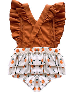 ELLIE FLUTTER SWEETHEART ROMPER - DARLIN' CLEMENTINE