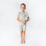 Load image into Gallery viewer, Manatee Viscose Bamboo Short Sleeve Kids Pajama Shorts Set
