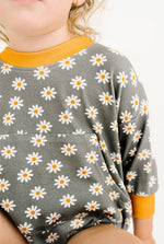 Load image into Gallery viewer, Cozy Daisy Sweatshirt Romper
