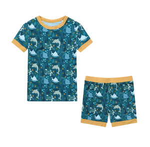 Ocean Friends Viscose Bamboo Short Sleeve Kids Pajama Shorts Set