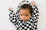 Load image into Gallery viewer, Black Checkered Hoodie Romper
