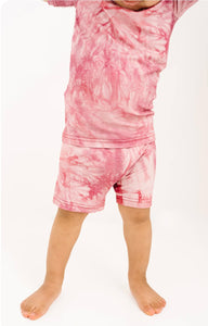 Pink Tie Dye Bamboo Shorts Set