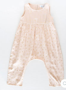 CORA BUBBLE JUMPSUIT - PEACH STARS