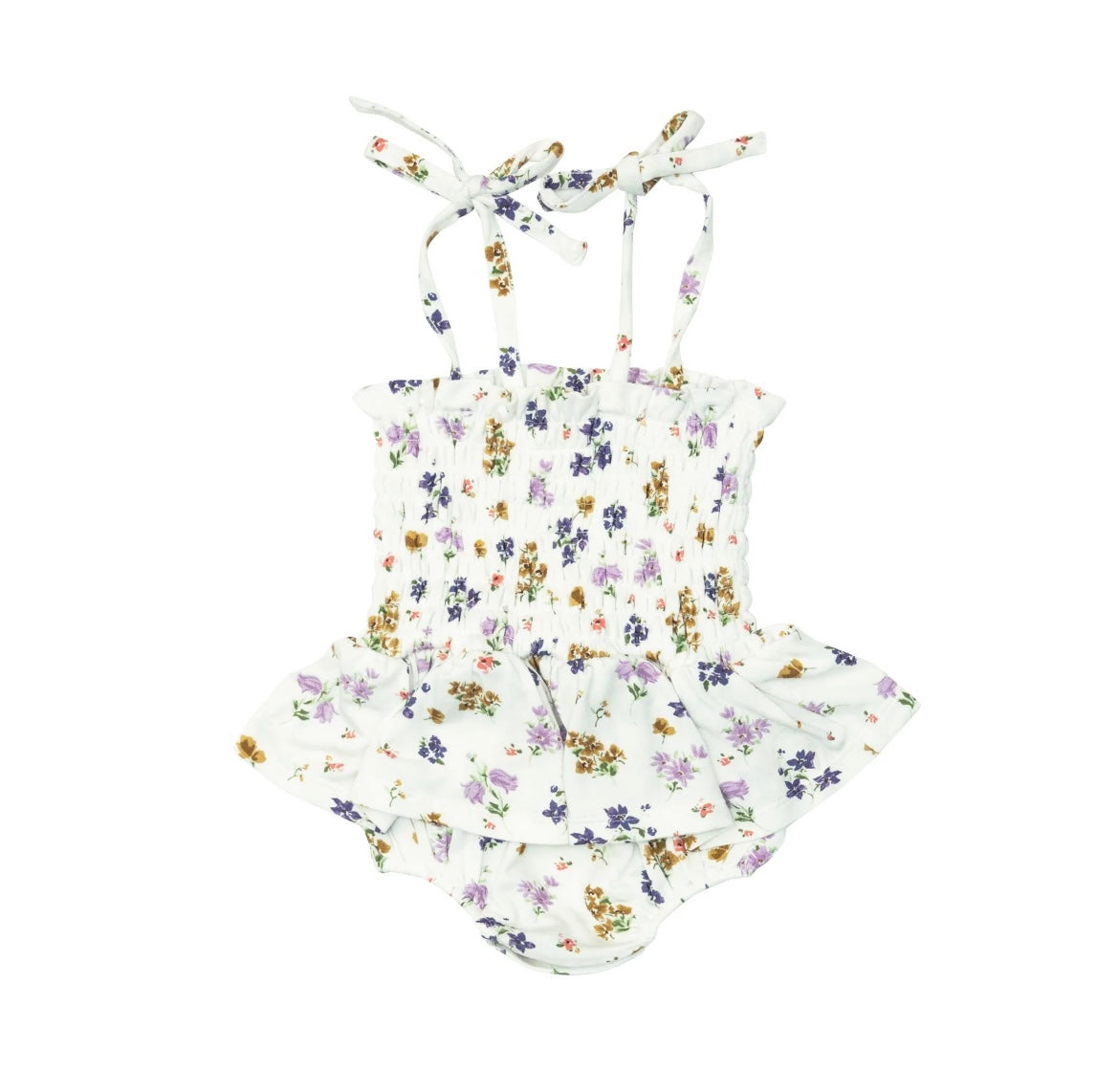 Smocked Bubble With Skirt - Floral Spring