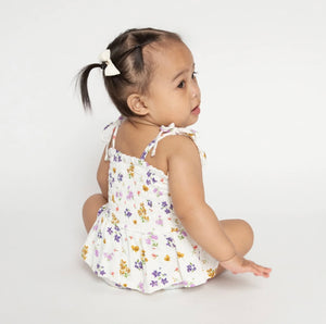 Smocked Bubble With Skirt - Floral Spring