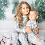 Load image into Gallery viewer, White Christmas Footie Bamboo Pajamas
