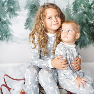 White Christmas Footie Bamboo Pajamas