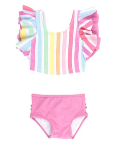 Rainbow Dream Stripe Butterfly Tankini