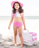 Load image into Gallery viewer, Rainbow Dream Stripe Butterfly Tankini
