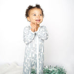 Load image into Gallery viewer, White Christmas Footie Bamboo Pajamas
